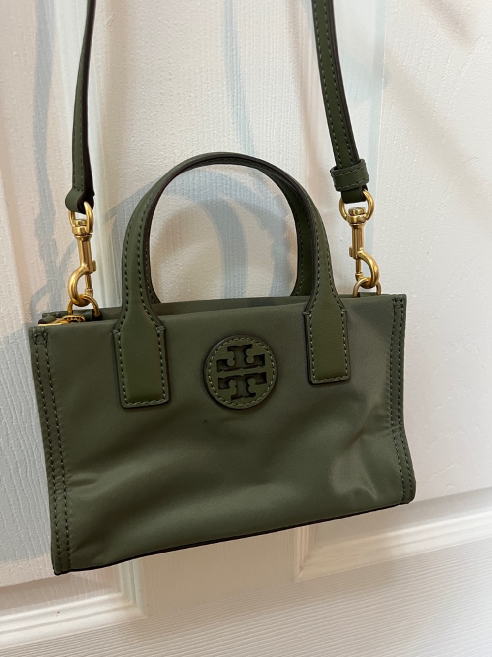 Tory Burch Ella Olive Green Mini Handbag - Picture 1 of 9